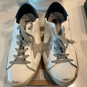Golden Goose White and Gray Athletic Shoes